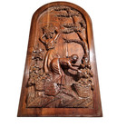 Women Grape Harvest Carving Panel 27  Antique French Architectural Salvage