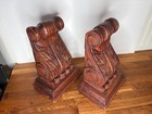 Set Of 2 Vintage Large Solid Wood Carved Corbels Brackets Solid 12  Architecture