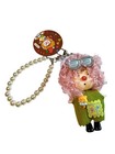 Doll Theme Plastic Keychain Charm  Multicolor Beaded Chain   Carabiner Clip