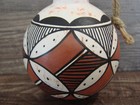 Native American Acoma Indian Hand Painted Fine Line Ornament By T  Sal