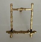 Vintage Easel Gold-tone Gilded Metal Faux Bamboo Petite Display Easel 4 5    Tall
