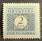 Travelstamps  1943 Croatia Postage Stamps Scott  j13 - 2 Kune Mint Mnh Og