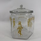 Vintage 1930 s Planters Mr  Peanut Glass Jar Advertising Collectible Mcm Kitchen