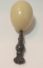 Victorian White Sock Darner  Sterling Silver Handle