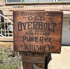 1907 Overholt Rye Whiskey Wood Shipping Box Crate Broad Ford Pa