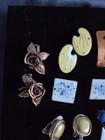 Vintage Copper   Enamel Earrings Lot Of 8 Pair Clip On Renior