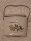 Vtg Holly Hobbie Off-white Vinyl Lunch Tote W  Matching Aladdin Brown Thermos