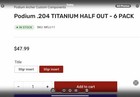  6  Podium Archery 30 Grain  204 Titanium Half Outs  arrow Components 