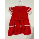 Vintage Polly Flinders Red Hand Smocked Lace Dress Toddler Girls Size T2 1871