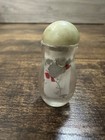 Chinese Glass Snuff Bottle With Stopper Miniature 1 75    Reverse Painted