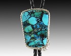 Handcrafted Mohave Blue Turquoise Bolo Tie  Western Wedding Bolo Tie