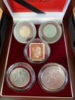 Wwii Germany Silver Coin   Stamp 5pc Set With 2 Mark And 5 Mark In Case