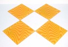 4pc Retro 80s Vtg Space Age Mod Orange 3-d Optic Op Pop Art 8x8 Emg Glass Tile