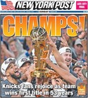 New York Post  We   re Number Bron  Champs  Knicks Win Nba Championship  06 14 26