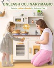 Kids Play Kitchen  Wooden Kitchen Playset For Kids Ages 3  With Real Lights     