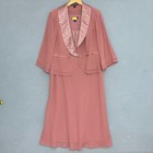 Dana Kay Womens Suit Dress 14w Pink Chiffon Dress Bolero Jacket Wedding Mother