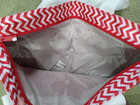 Ballys Atlantic City Casino Beach Tote Bag Red Chevron Canvas Zip Pockets New
