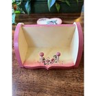 Vintage Handcrafted Pink And Cream Wood Bunny Shelf With 2 Pegs