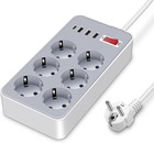 6 Outlet Power Strip Surge Protector With 3 Usb 5 9ft 10a 220v 1050j Eu Plug