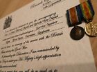 Wwi Great War - British War Medal And Victory Medal Certificate - Custom Replica
