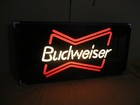 Vintage Budweiser Beer Famous  Bow Tie Logo Light Beer Bar Sign   Works Great