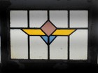Pretty Geometrical Old English Leaded Stained Glass Window 20 3 4 x 15 