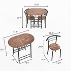 3-piece Small Dining Set  Table And Chair Set For 2  for Living Room  Dining Roo
