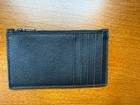 Coach Leather Zip Card Case Black