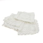 Lot Of 3 Rectangular White Lace Pieces 12x14 Heart Design Craft