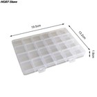 24 Compartments Plastic Box Case Jewelry Bead Storage Container Craft Organizer
