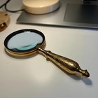 Antique Heavy Brass Magnifying Glass Solid Vintage Magnifier   A Unique Gift