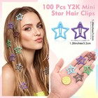 Mshhdk 100pcs Star Hair Clips Multicolor 1 26 Inch Y2k Metal Snap Hair Clip