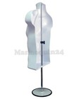 White Mannequin Male   Female Dress Forms With 2 Metal Stands   2 Hangers