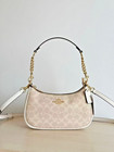 Coach Nwt Teri Shoulder Bag In Signature Canvas Cv933 Gold sand chalk 