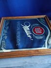 Vintage Miller Special Reserve Bar Mirror Beer Sign Wood Frame 20 3 4    X  18    