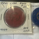 Reno Card Room  faw  Casino Reno Nevada 25 Cent  And  1 Chip 1956