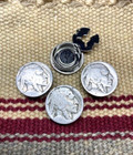  4  Vintage 5 Cent Buffalo Nickel Indian Head Button Covers
