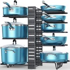 8 Tier Adjustable Pots And Pans Organizer For Cabinet Kitchen Pot And Pan Holder