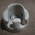 Bumbo Infant Floor Seat Baby Sit Up Chair With Adjustable Harness And Tray Taupe