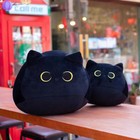 Cmfluffy Black Cat Plush Toy Stuffed Animal Cats Soft Pillow 10  Nap Cushion 1pc
