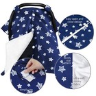 Baby Car Seat Canopy Nursing Cover For Breastfeeding Blanket Minky Fabric Back