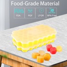 2pack 37cavities Silicone Ice Cube Tray With Lid Reusable Ice Maker Easy-release