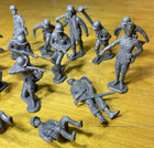 1963 Vtg Marx Dark Grey German Soldiers Battleground Play Set Plastic Army Men