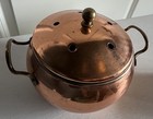 Vintage Copper Potpourri Pot With Lid Brass Handles Bowl Container
