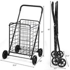 Portable Folding Shopping Cart Utility Trolley For Groceries Laundry Travel