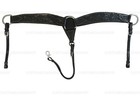 Western Breastcollar For Barrel Roping Horse Floral Tooled Black Breast Collars
