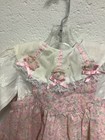 Vintage Mayfair Baby Dress 6-9 Months Pink Floral Lace Bows Long Sleeve