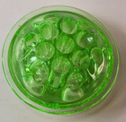 Vintage Glass Green Flower Frog 4 x2   13-holes