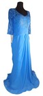 Jj s House Ocean Blue Lace Chiffon A-line Mother Of The Bride Dress Sz 10 Long
