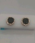 Black Onyx Rose Gold Cz Stud Post Earrings Women Boho Dainty Sterling Silver 925